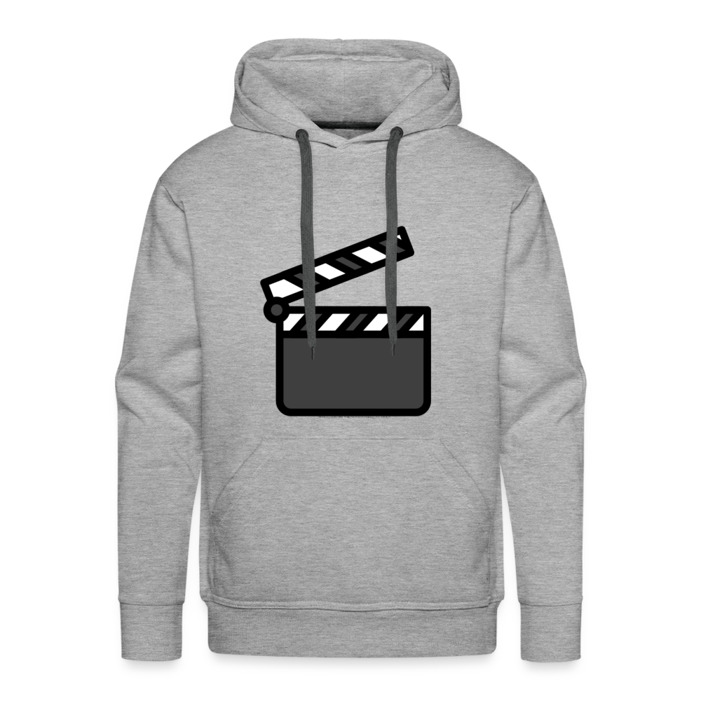 Customizable Clapper Board Moji Men’s Premium Hoodie - Emoji.Express - heather grey