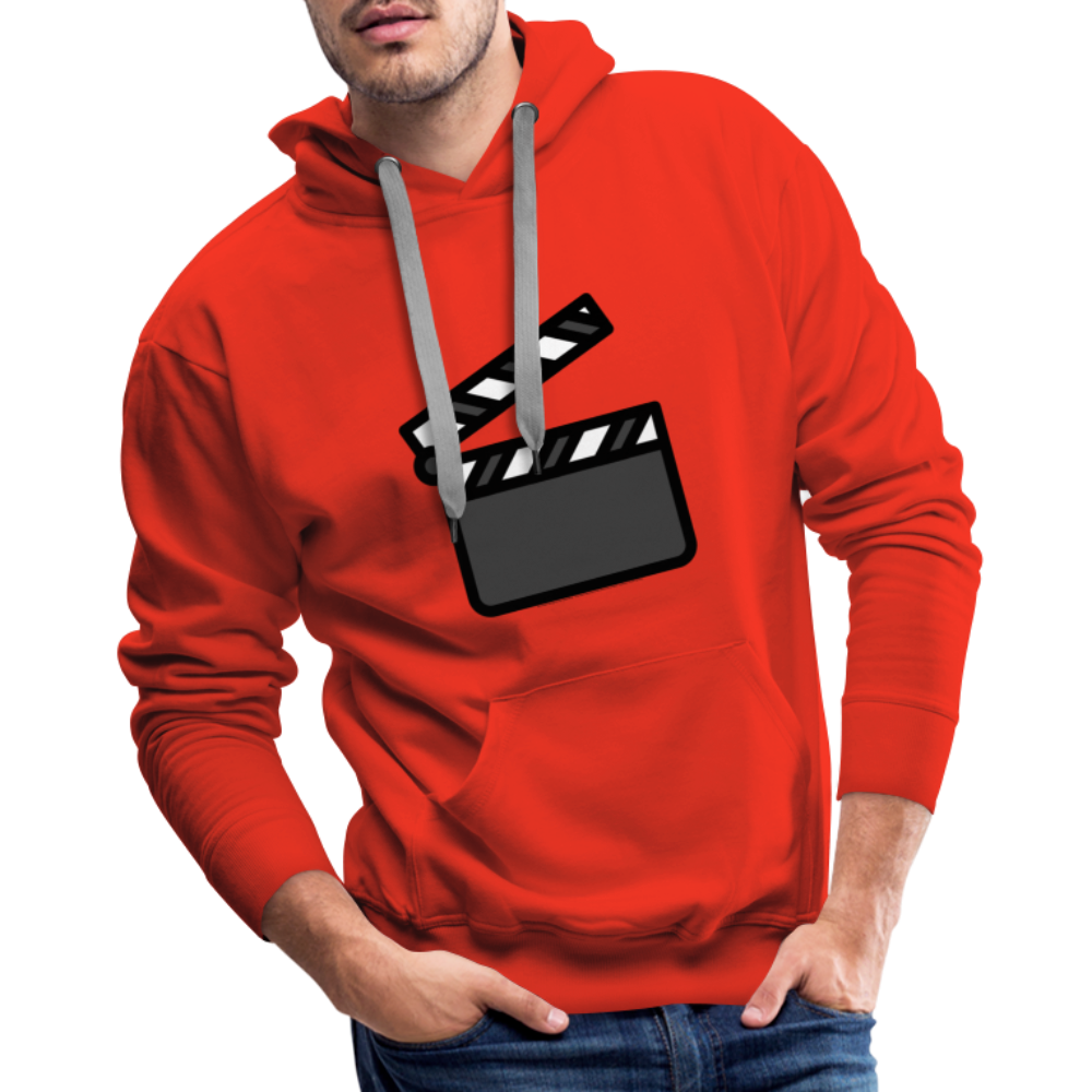 Customizable Clapper Board Moji Men’s Premium Hoodie - Emoji.Express - red
