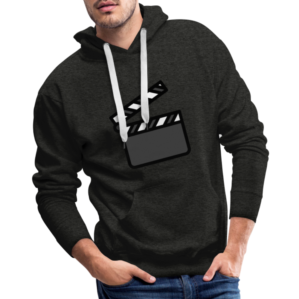 Customizable Clapper Board Moji Men’s Premium Hoodie - Emoji.Express - charcoal grey