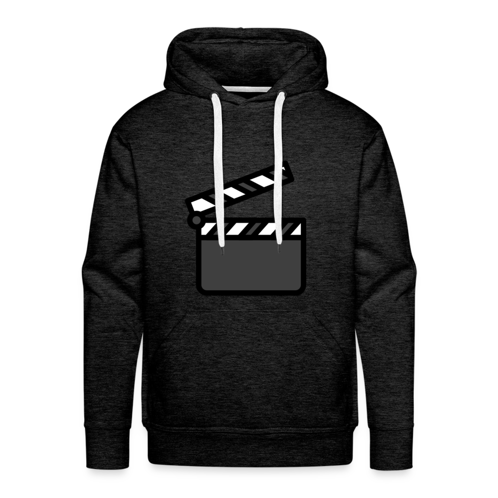 Customizable Clapper Board Moji Men’s Premium Hoodie - Emoji.Express - charcoal grey