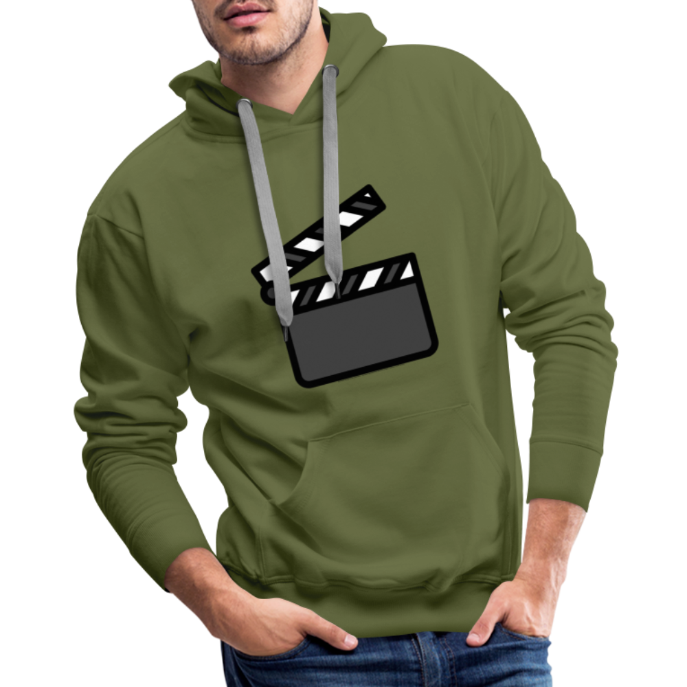 Customizable Clapper Board Moji Men’s Premium Hoodie - Emoji.Express - olive green