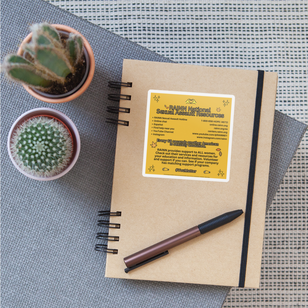 Emoji Expression: RAINN Sexual Assault Resources ~ You Matter ~ Moji Sticker (Yellow) - Emoji.Express - white matte