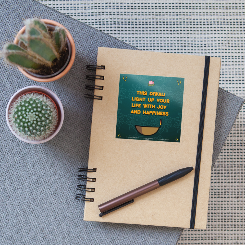 Emoji Expression: Diwali Celebration (Teal) Moji Sticker - Emoji.Express - transparent glossy