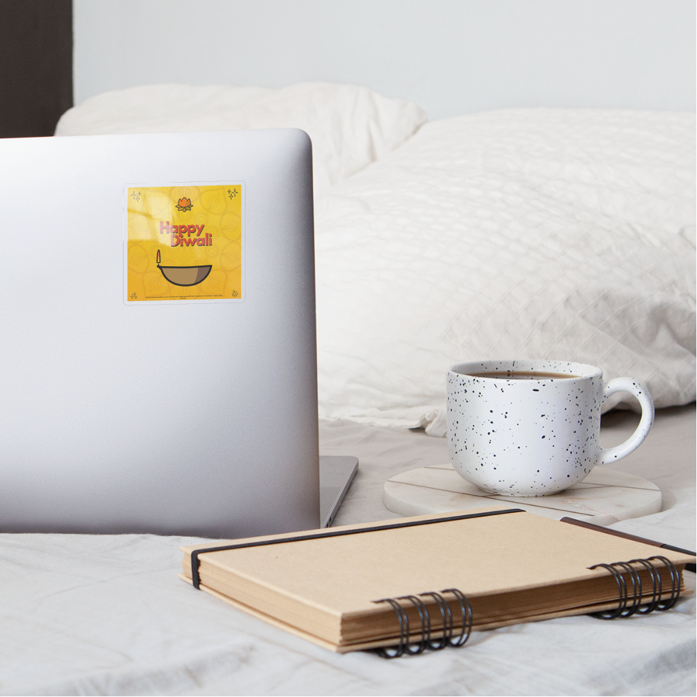 Emoji Expression: Diwali Celebration (Yellow) Moji Sticker - Emoji.Express - transparent glossy