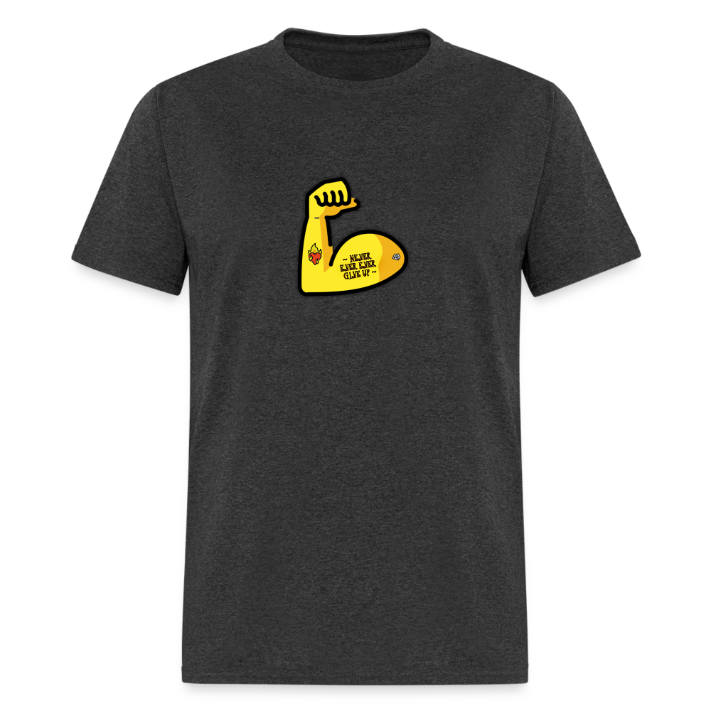 Customizable Emoji Expression: Never, Ever Ever Give Up Tattoo'd Bicep Moji Unisex Classic T-Shirt - Emoji.Express - heather black