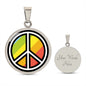Peace Symbol Moji Luxury Pendent Necklace - Emoji.Express (Engravable)