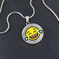 Face with Tears of Joy Silver Necklace