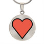 Red Heart Silver Necklace