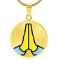 Folded Hands Gold Necklace
