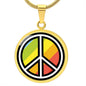 Peace Symbol Moji Luxury Pendent Necklace - Emoji.Express (Engravable)