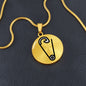 Safety Pin Gold Necklace