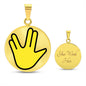 Vulcan Salute Gold Necklace Engraved