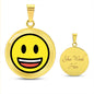 Grinning Face with Big Eyes Moji Luxury Pendent Necklace - Emoji.Express (Engravable)