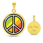 Peace Symbol Moji Luxury Pendent Necklace - Emoji.Express (Engravable)