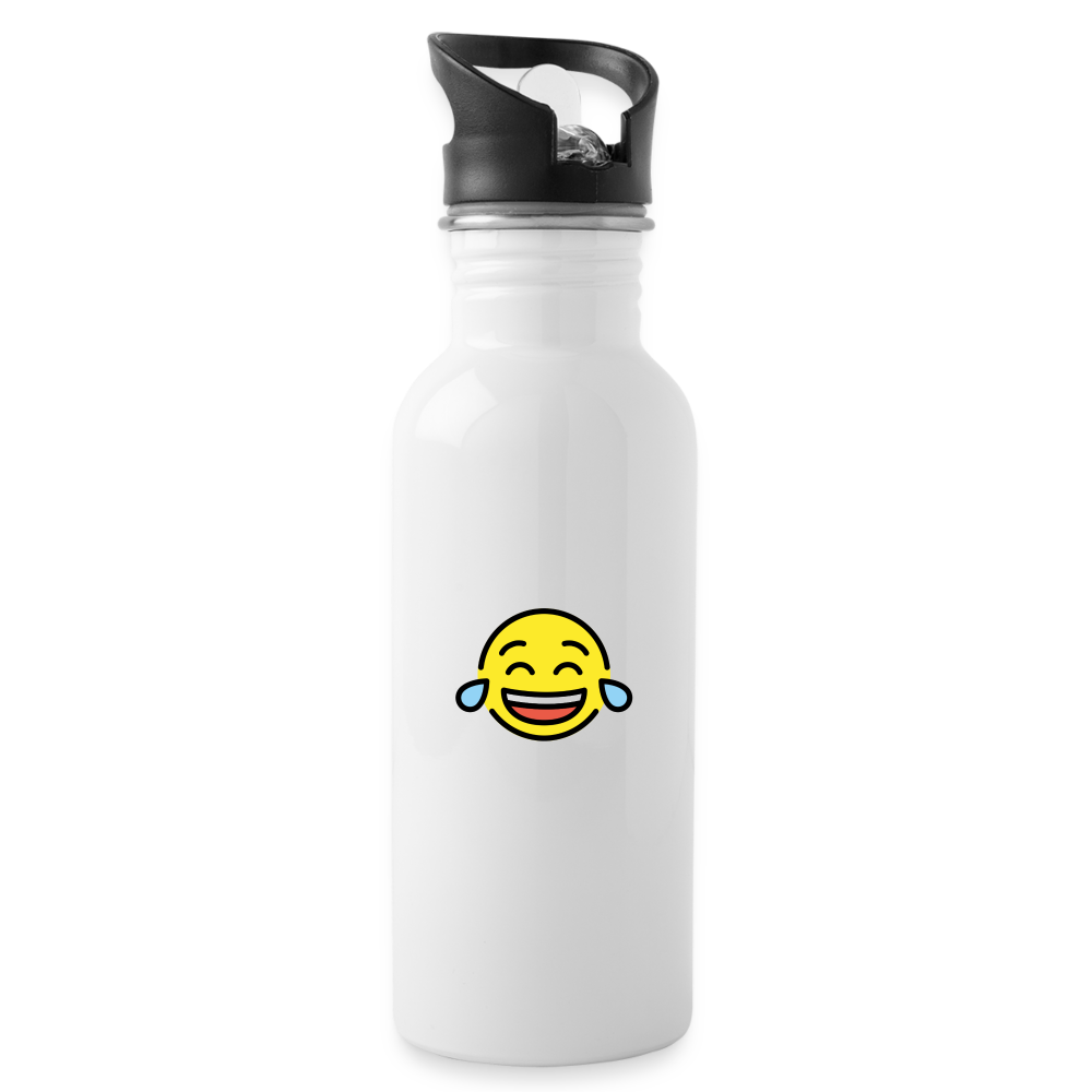 Tears of Joy Emoji Water Bottle - Emoji.Express - white