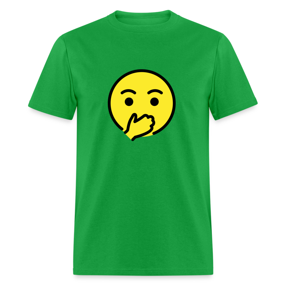 Face with Open Eyes & Hand Over Mouth Emoji Unisex Classic T-Shirt - Emoji.Express - bright green