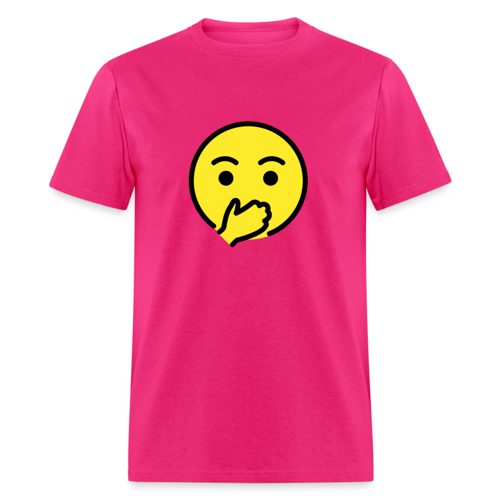 Face with Open Eyes & Hand Over Mouth Emoji Unisex Classic T-Shirt - Emoji.Express - fuchsia