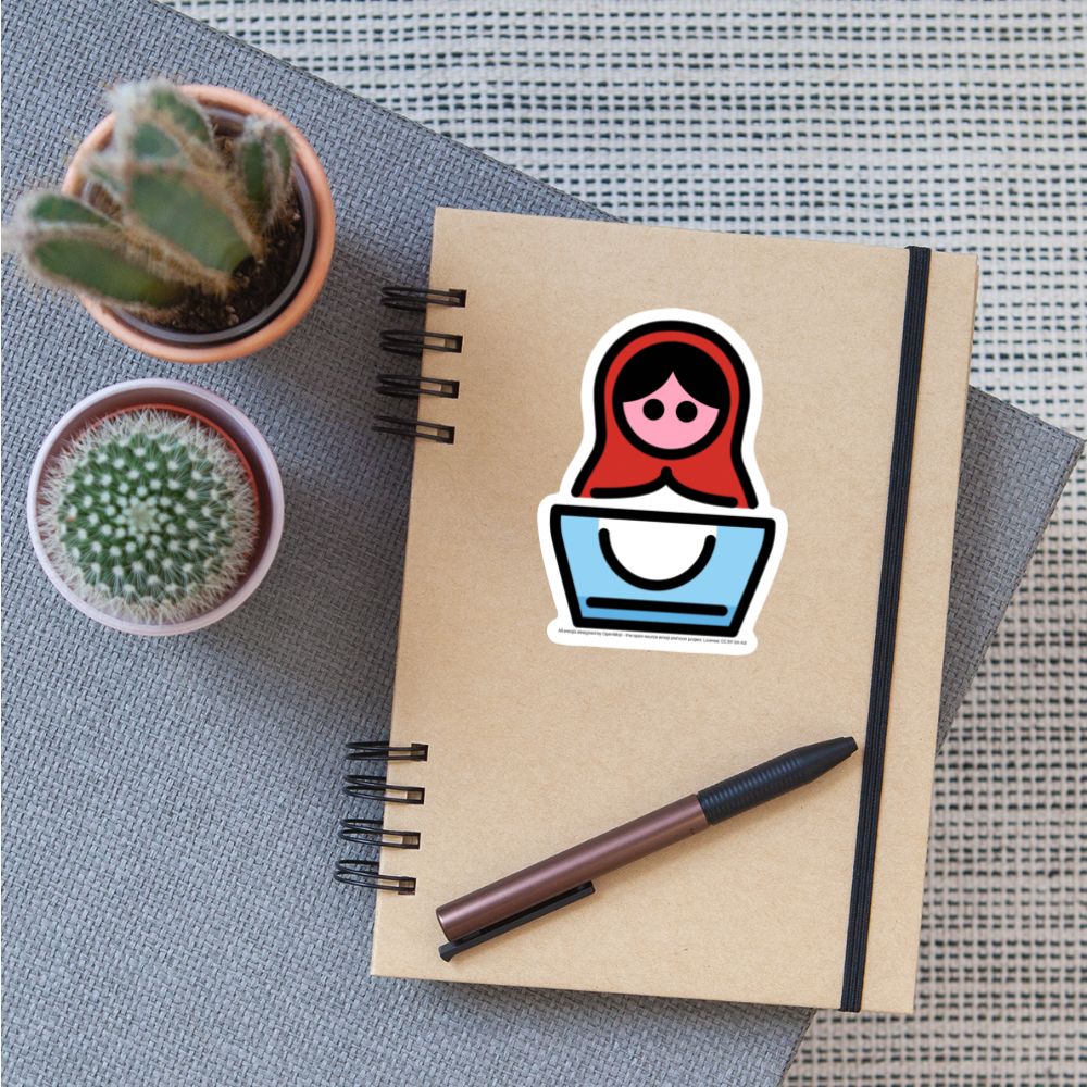 Russian Nesting Doll Moji Sticker - Emoji.Express - white matte