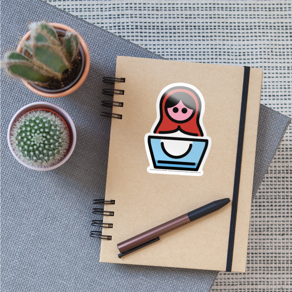 Russian Nesting Doll Moji Sticker - Emoji.Express - white glossy