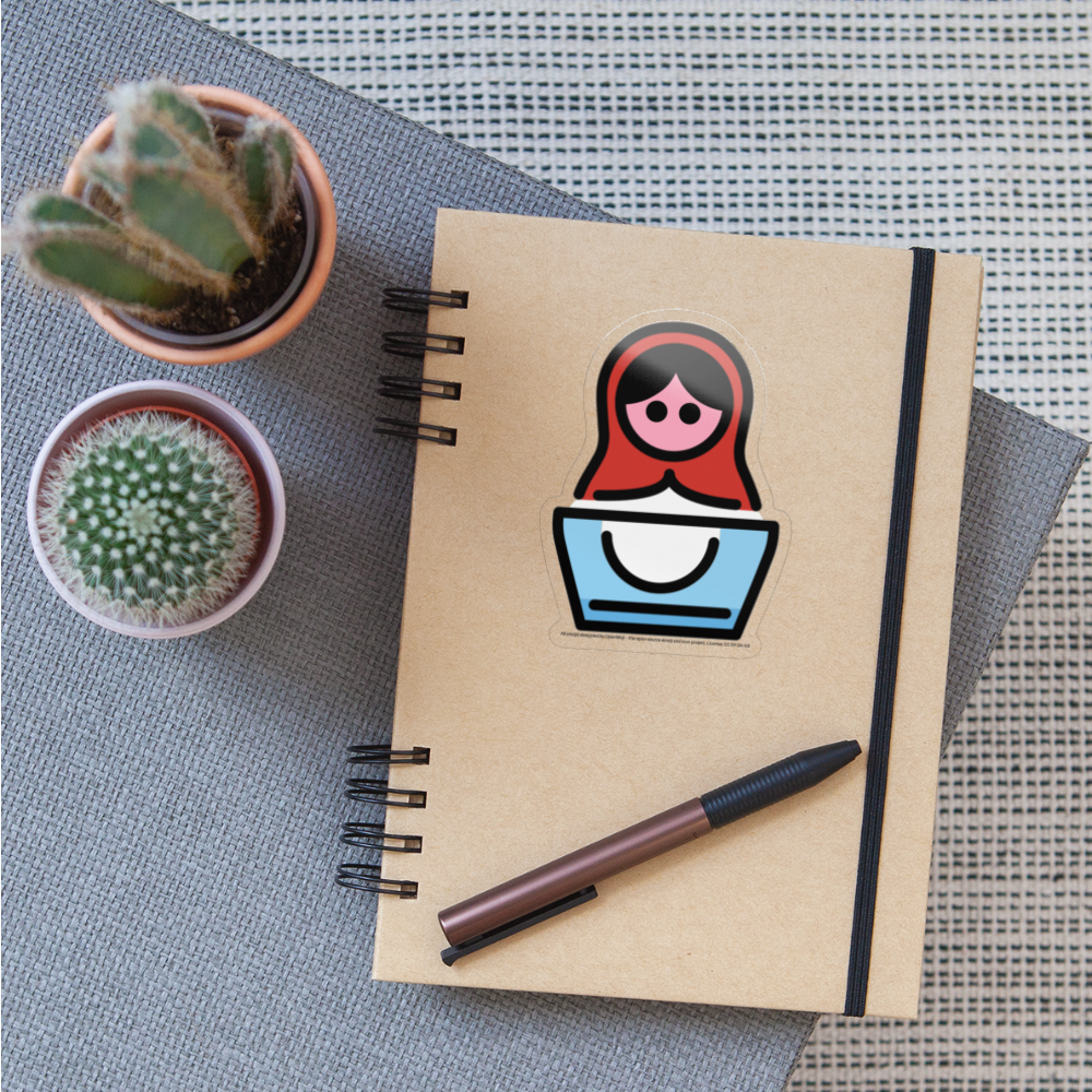 Russian Nesting Doll Moji Sticker - Emoji.Express - transparent glossy