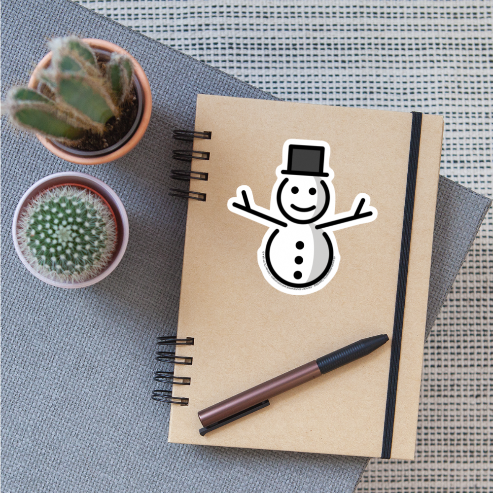 Snowman without Snow Moji Sticker - Emoji.Express - white matte