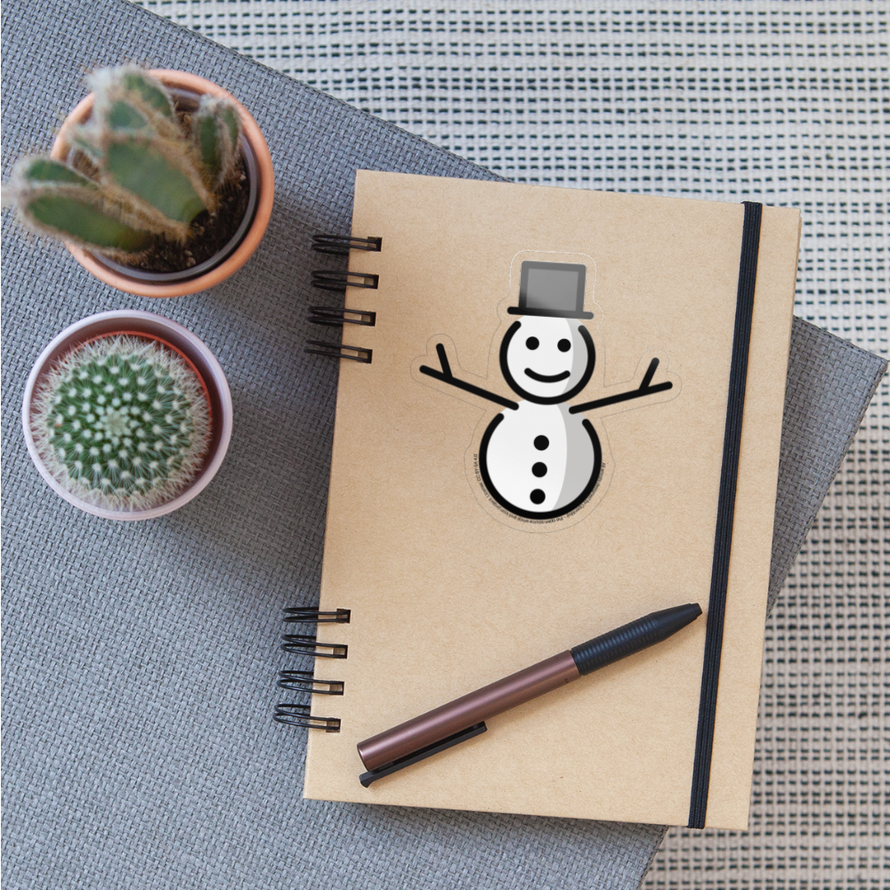 Snowman without Snow Moji Sticker - Emoji.Express - transparent glossy