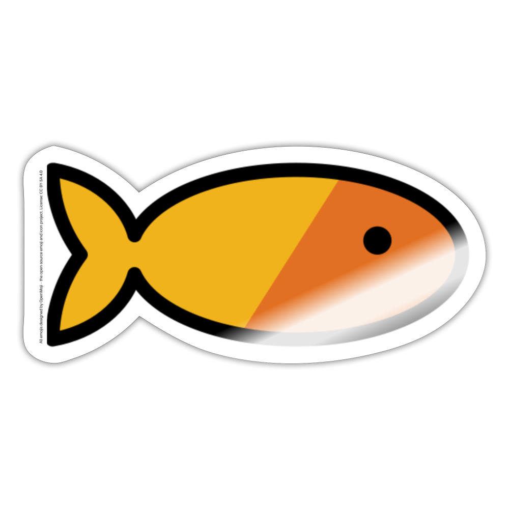Gold Fish Moji Sticker - Emoji.Express - white glossy