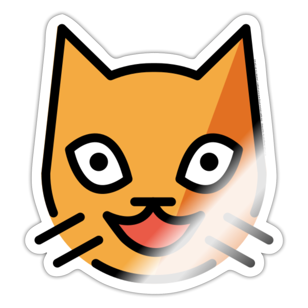 Grinning Cat Moji Sticker - Emoji.Express - white glossy