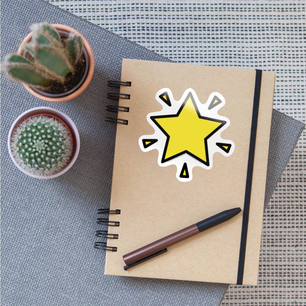 Glowing Star Moji Sticker - Emjoi.Express - white glossy