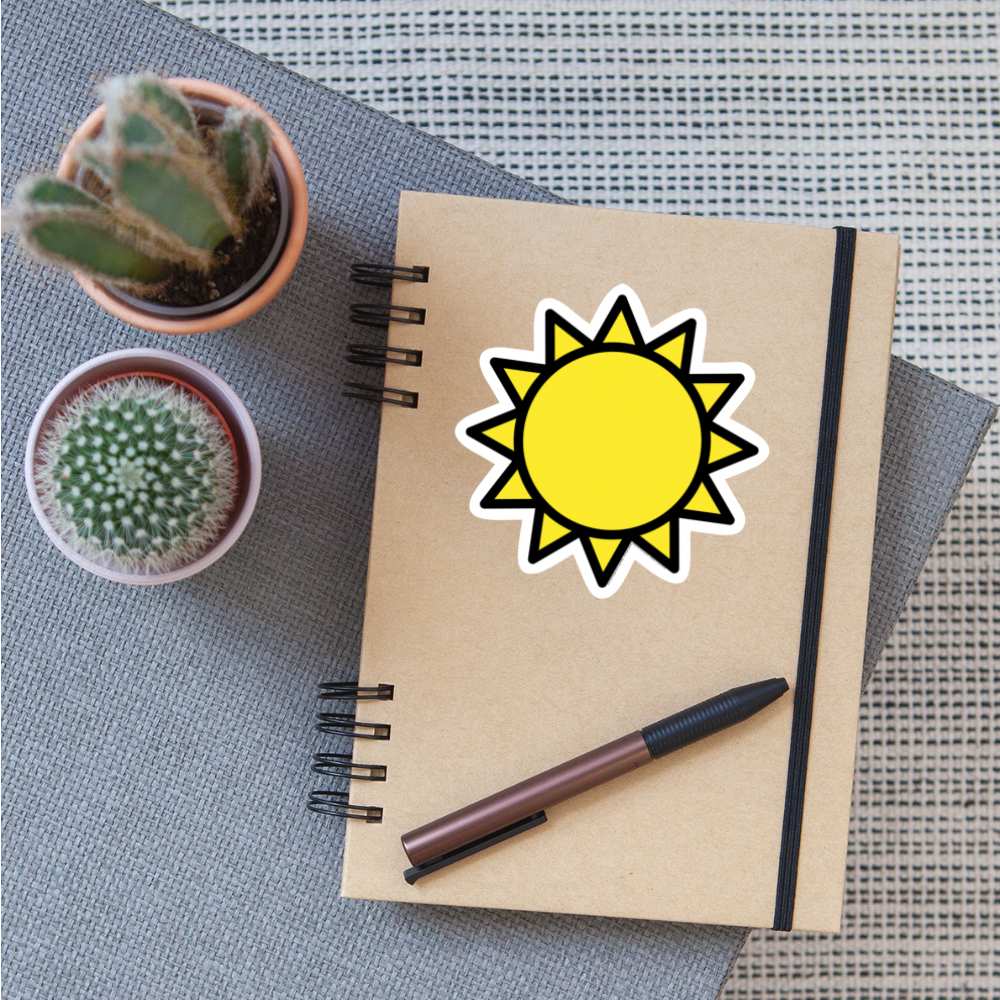 Sun Moji Sticker - Emjoi.Express - white matte
