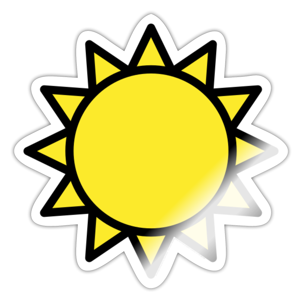 Sun Moji Sticker - Emjoi.Express - white glossy