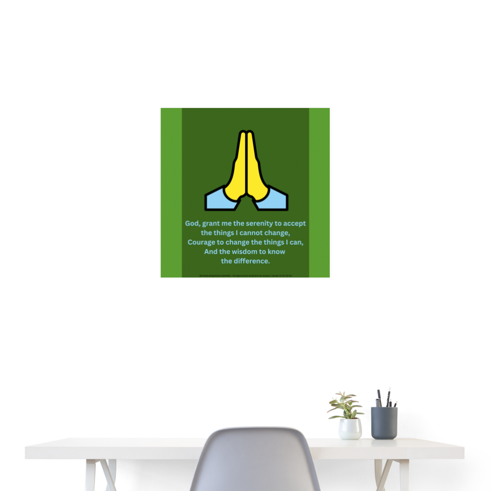 Serenity Prayer + Folded Hands Moji Art Poster 24x24 - Emoji.Express - white