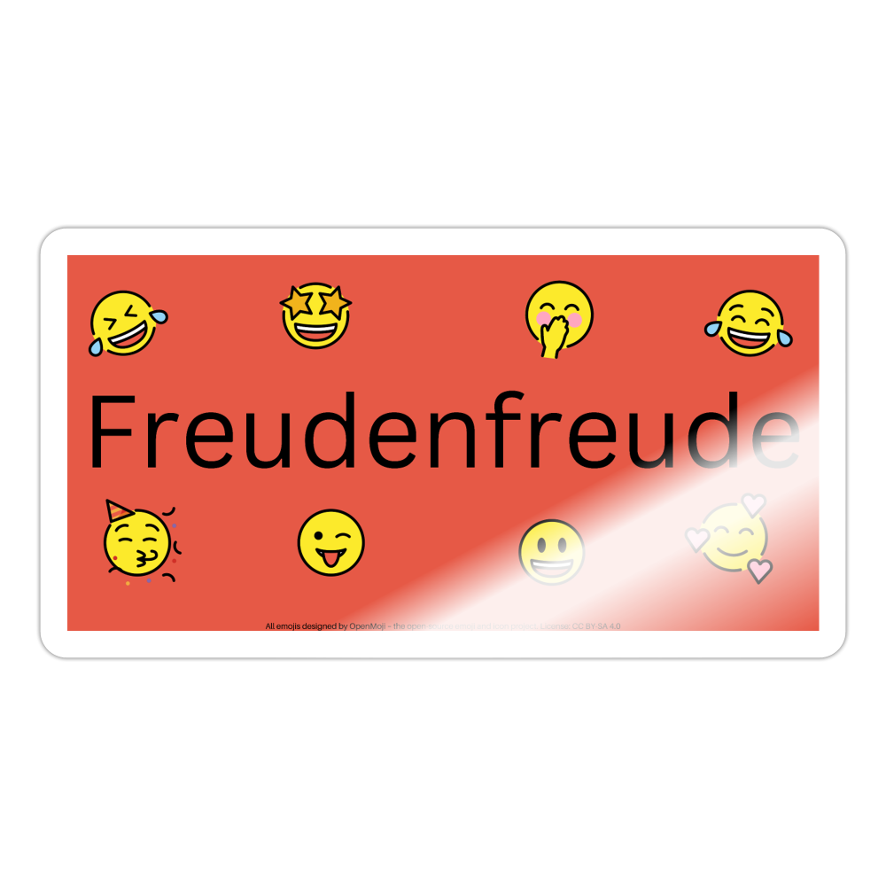 Freudenfreude + Mojis Sticker (Red) - Emoji.Express - white glossy