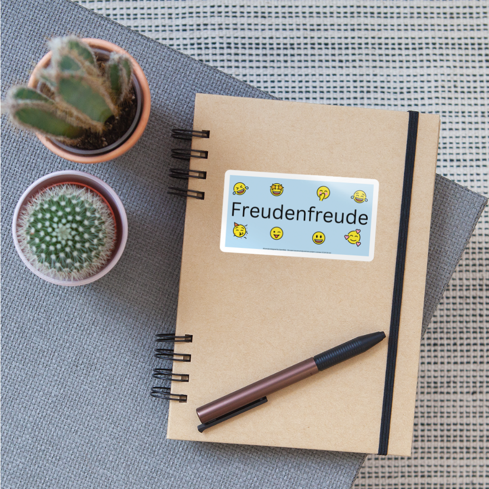 Freudenfreude + Mojis Sticker (Blue) - Emoji.Express - white glossy