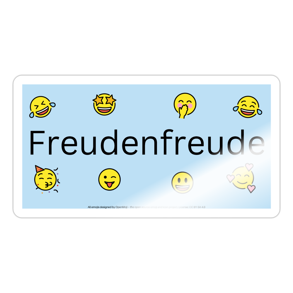 Freudenfreude + Mojis Sticker (Blue) - Emoji.Express - white glossy