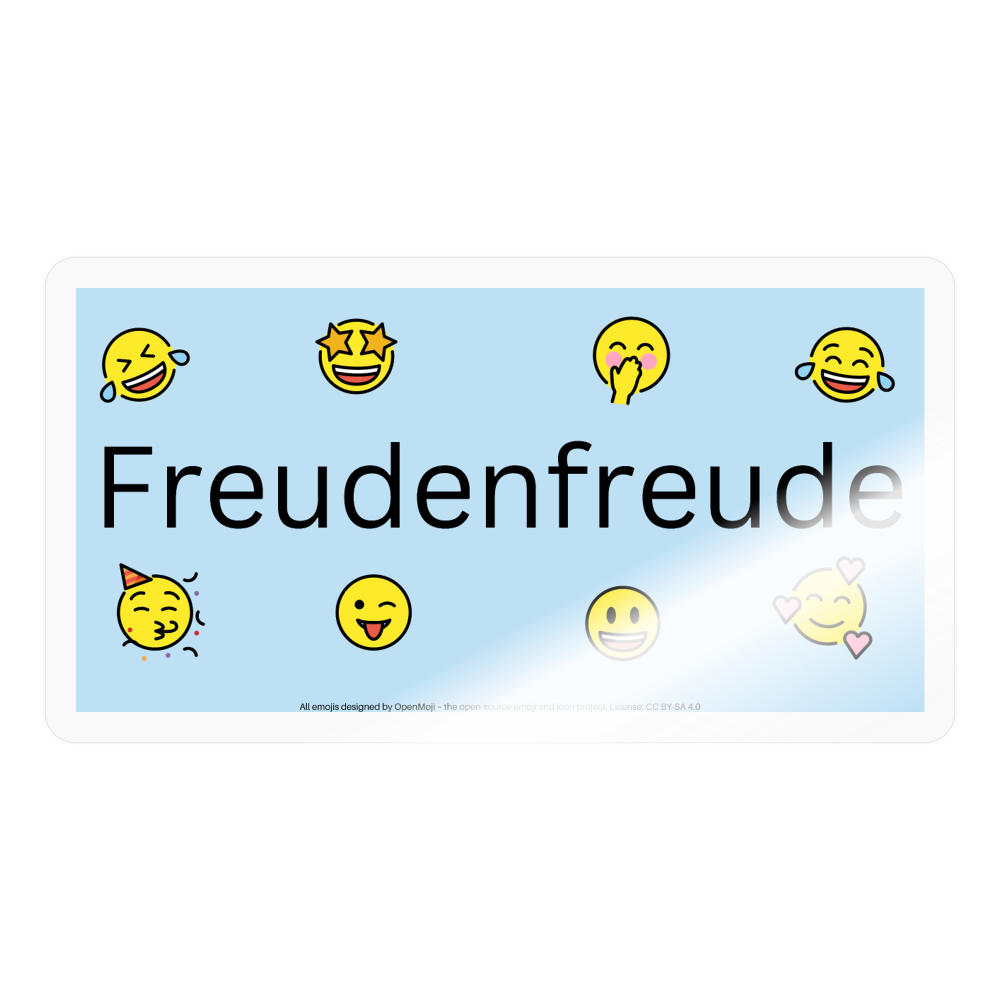 Freudenfreude + Mojis Sticker (Blue) - Emoji.Express - transparent glossy