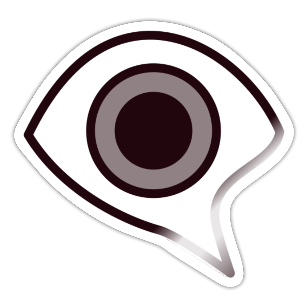 Eye in Speech Bubble Moji Sticker (Mono) - Emoji.Express - white glossy