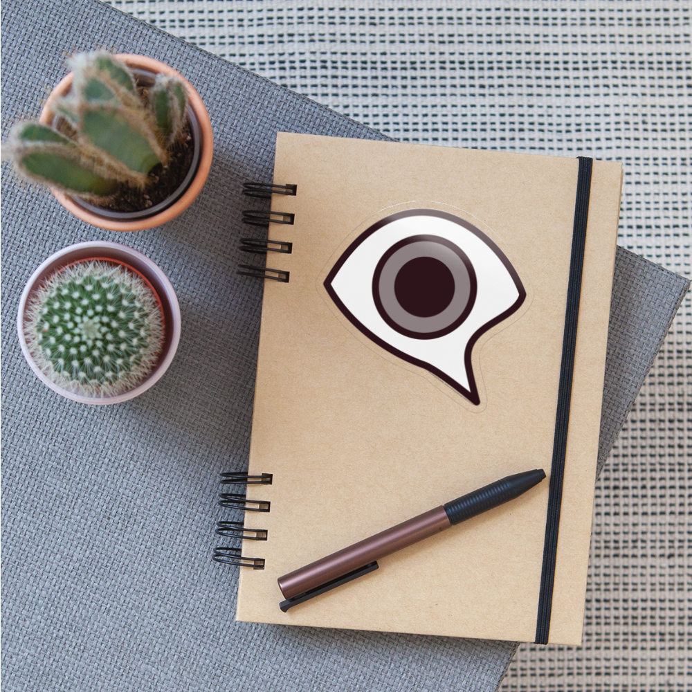 Eye in Speech Bubble Moji Sticker (Mono) - Emoji.Express - transparent glossy