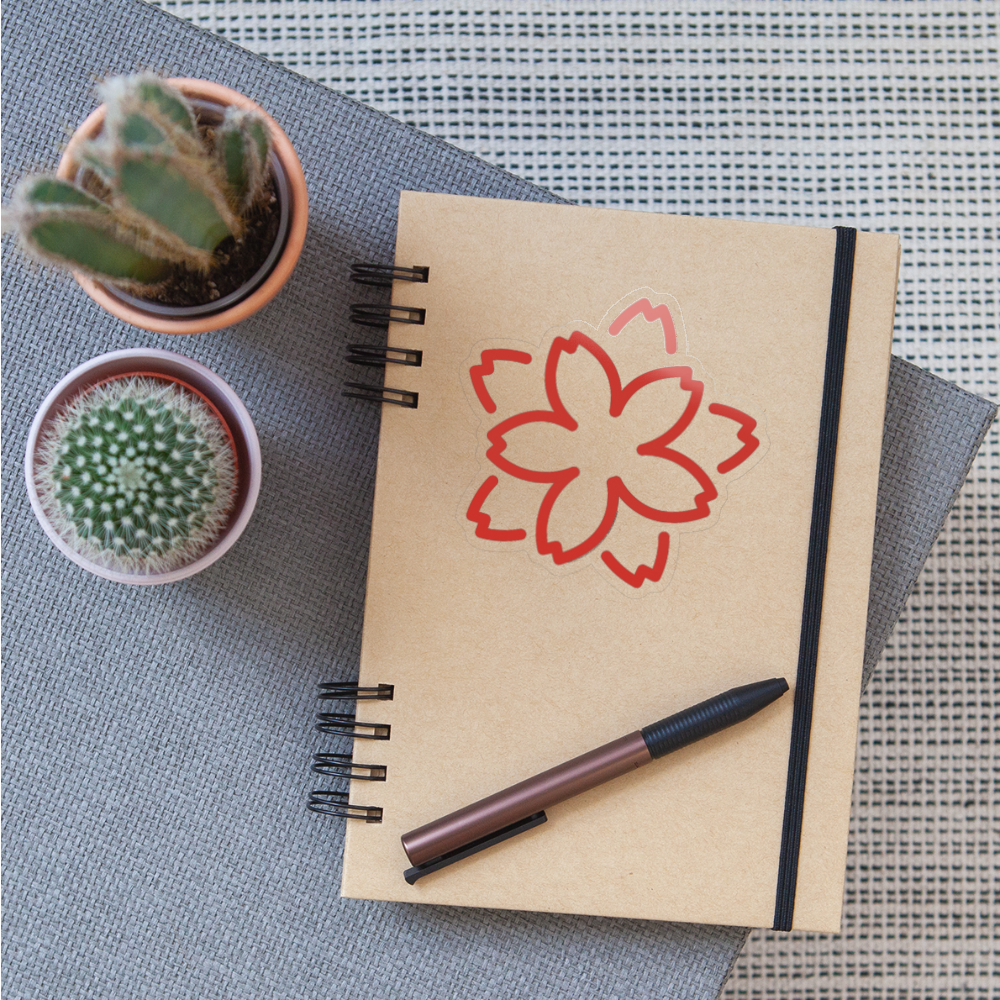 White Flower Moji Sticker - Emoji.Express - transparent glossy