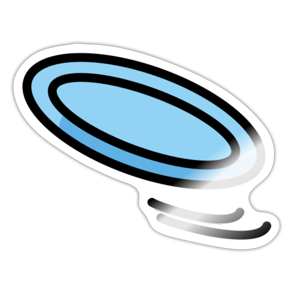 Flying Disc Moji Sticker - Emoji.Express - white glossy