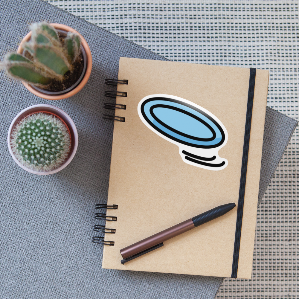 Flying Disc Moji Sticker - Emoji.Express - white glossy