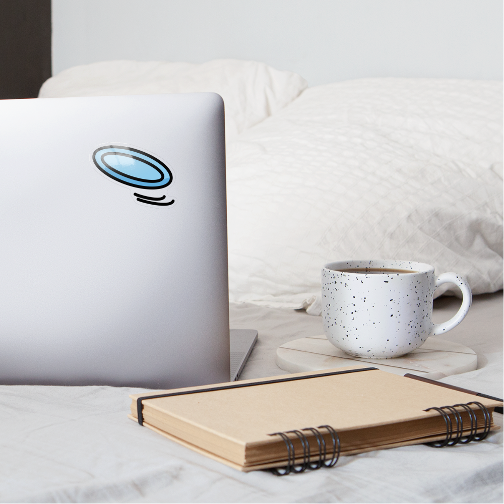 Flying Disc Moji Sticker - Emoji.Express - transparent glossy