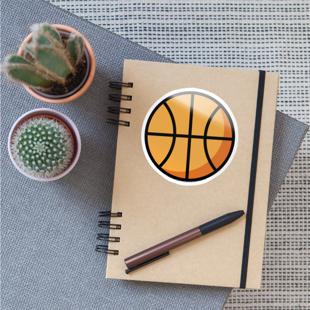 Basketball Moji Sticker - Emoji.Express - white glossy