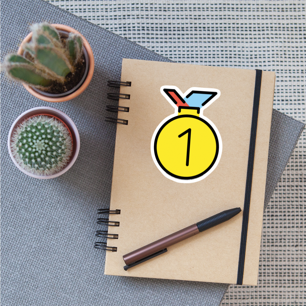 1st Place Medal Moji Sticker - Emoji.Express - white matte
