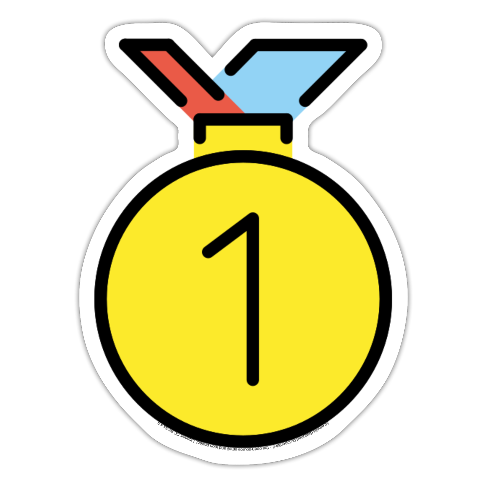 1st Place Medal Moji Sticker - Emoji.Express - white matte