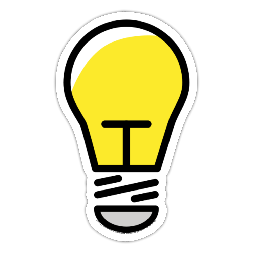 Lightbulb Moji Sticker - Emoji.Express - white matte