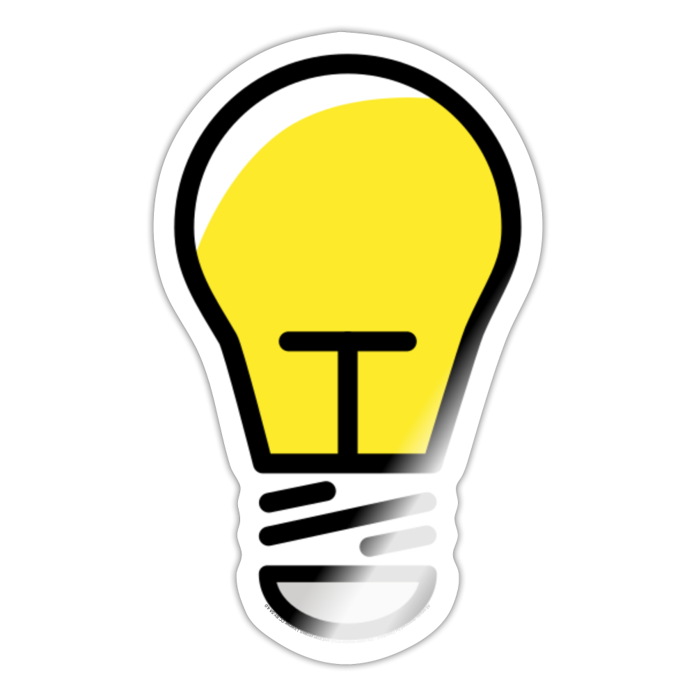 Lightbulb Moji Sticker - Emoji.Express - white glossy