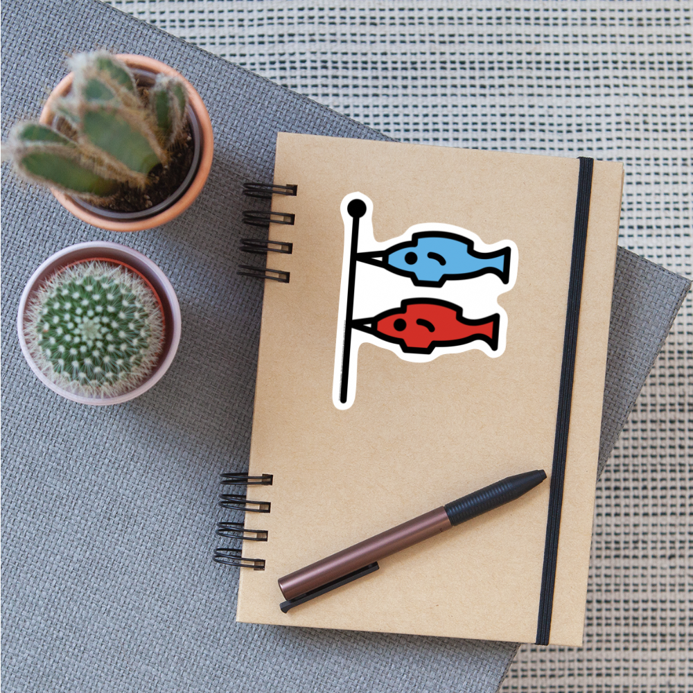 Carp Streamer Moji Sticker - Emoji.Express - white matte