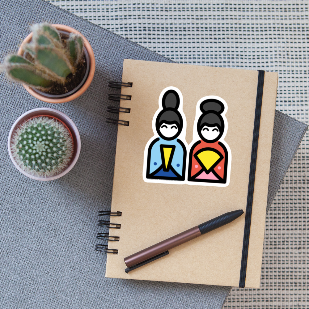 Japanese Dolls Moji Sticker - Emoji.Express - white matte