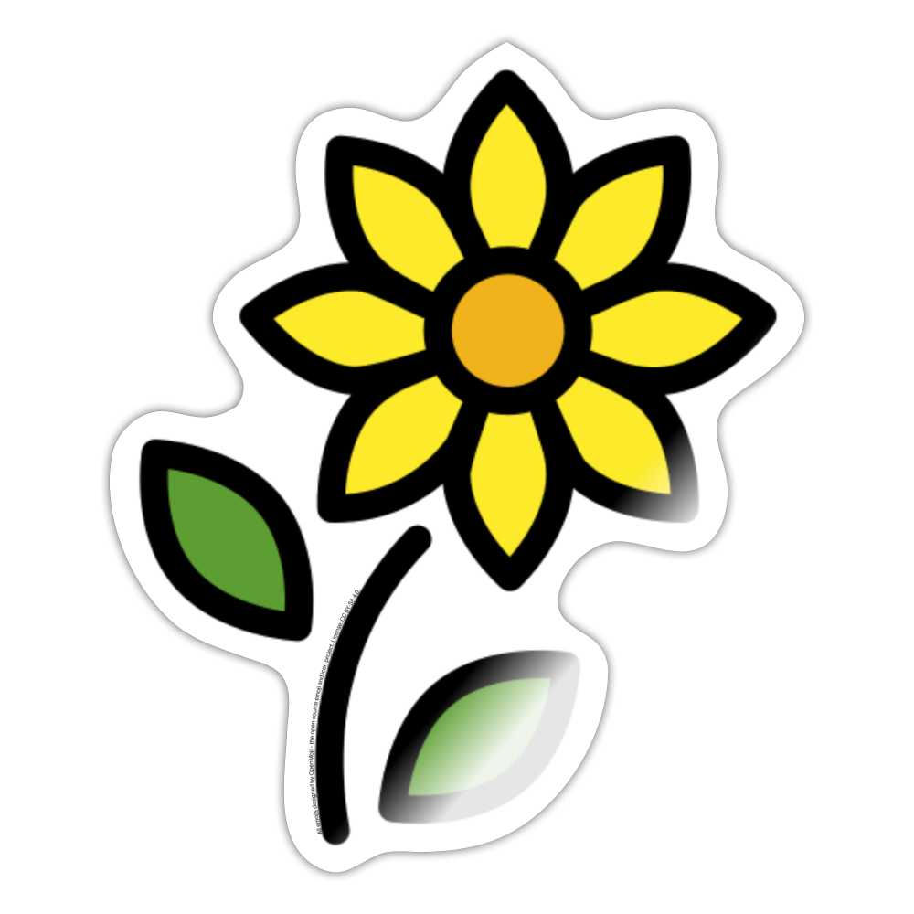 Sunflower Moji Sticker - Emoji.Express - white glossy